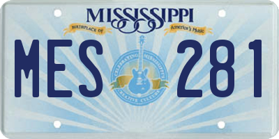 MS license plate MES281
