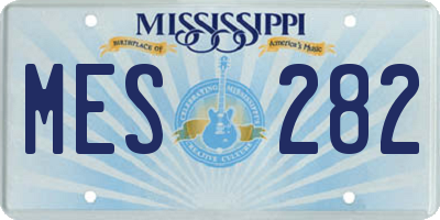 MS license plate MES282