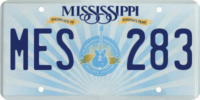 MS license plate MES283