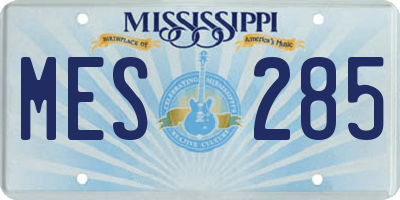 MS license plate MES285