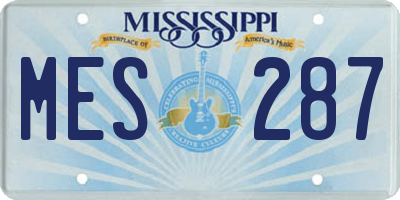 MS license plate MES287