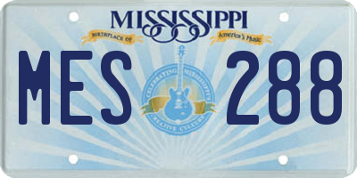 MS license plate MES288