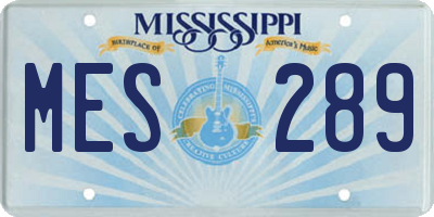 MS license plate MES289