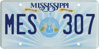 MS license plate MES307