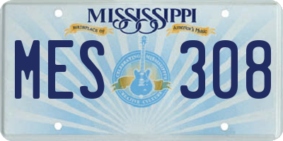 MS license plate MES308