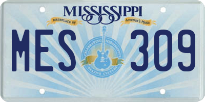 MS license plate MES309