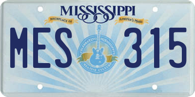 MS license plate MES315