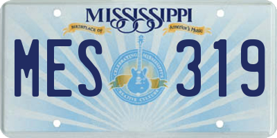 MS license plate MES319