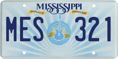 MS license plate MES321
