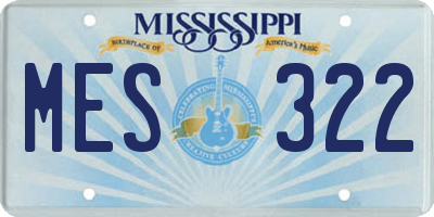 MS license plate MES322