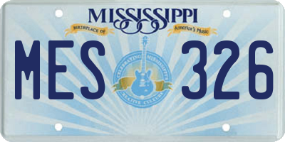 MS license plate MES326