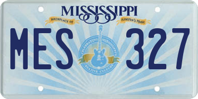 MS license plate MES327