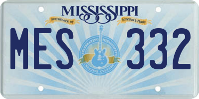 MS license plate MES332