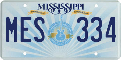 MS license plate MES334
