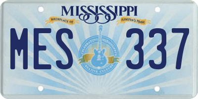 MS license plate MES337