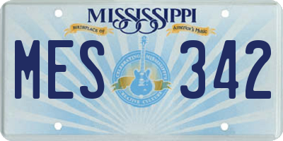 MS license plate MES342
