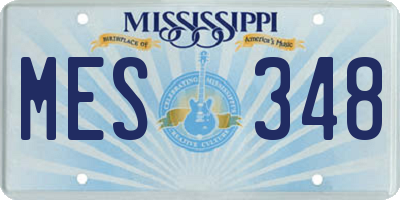 MS license plate MES348