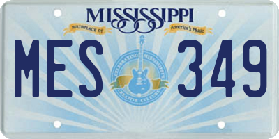 MS license plate MES349