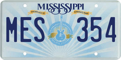 MS license plate MES354