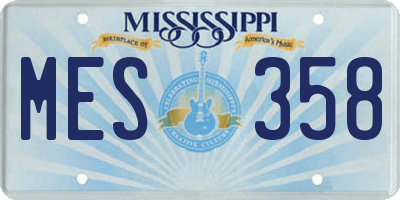 MS license plate MES358