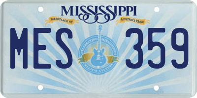 MS license plate MES359