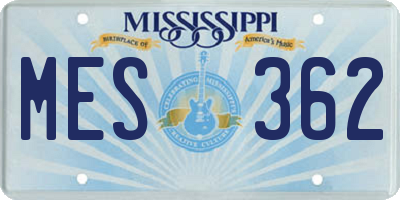 MS license plate MES362