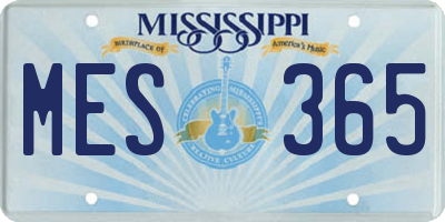 MS license plate MES365