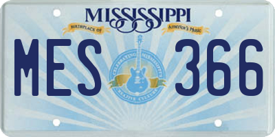MS license plate MES366