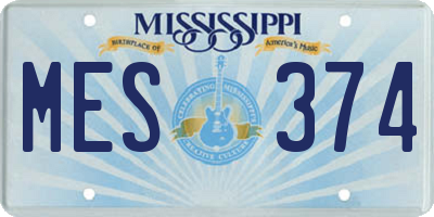 MS license plate MES374