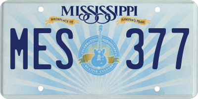 MS license plate MES377