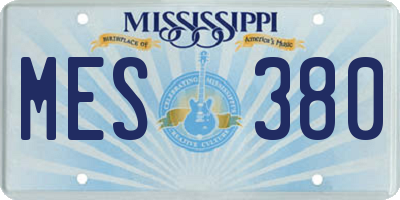 MS license plate MES380