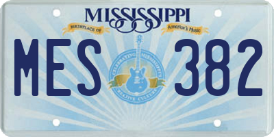 MS license plate MES382