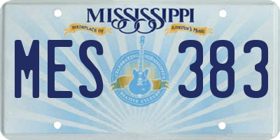 MS license plate MES383