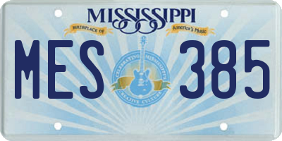 MS license plate MES385