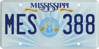 MS license plate MES388