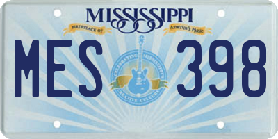 MS license plate MES398