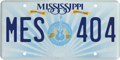 MS license plate MES404