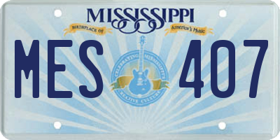MS license plate MES407
