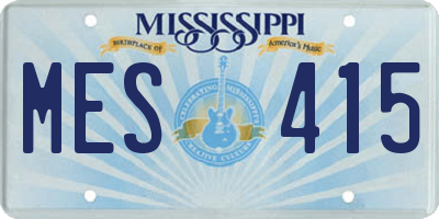 MS license plate MES415