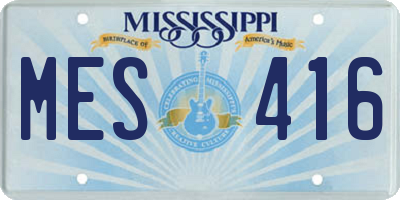 MS license plate MES416