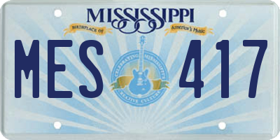 MS license plate MES417