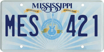 MS license plate MES421