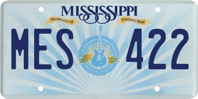 MS license plate MES422