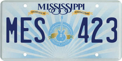 MS license plate MES423