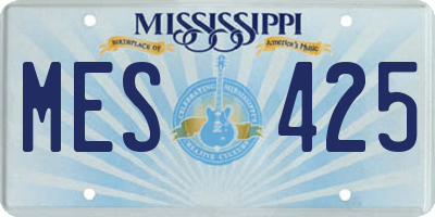 MS license plate MES425