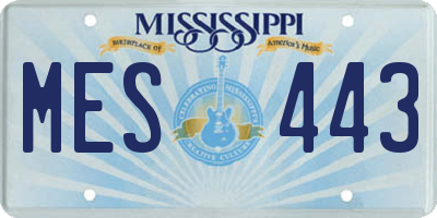 MS license plate MES443