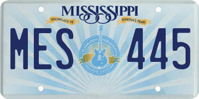 MS license plate MES445
