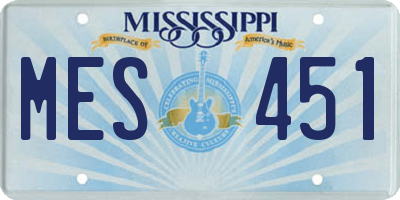 MS license plate MES451
