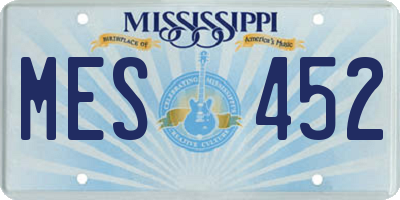 MS license plate MES452