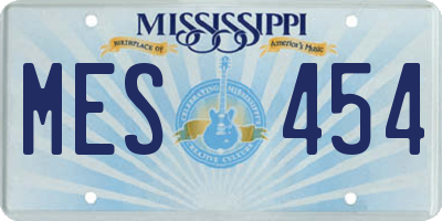 MS license plate MES454